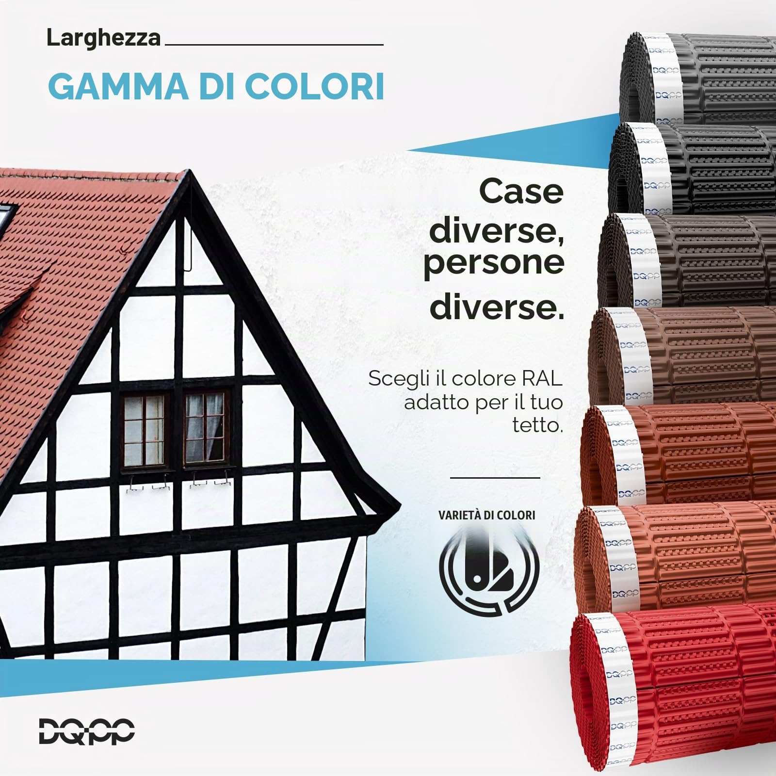 5m x 300mm Rosso marrone SOTTOCOLMO VENTILATO realizzato in alluminio pieghettato, rivestito con vernice poliestere strisce adesive butiliche impermeabilità sigillatura RAL 3011 [500cm x 30cm]