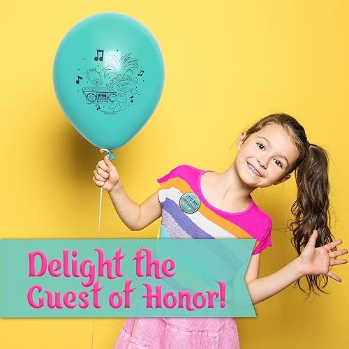 Miniatura 6 de Decoraciones de fiesta de cumpleaños Troll  Sirve a 16 invitados  Globos, mantel, platos, servilletas, tenedores, velas, botón