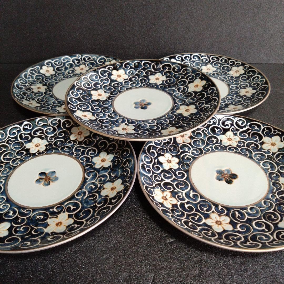 波佐見焼 龍庵窯 中皿5枚 銘々皿 波佐見焼】しのぎ 中皿