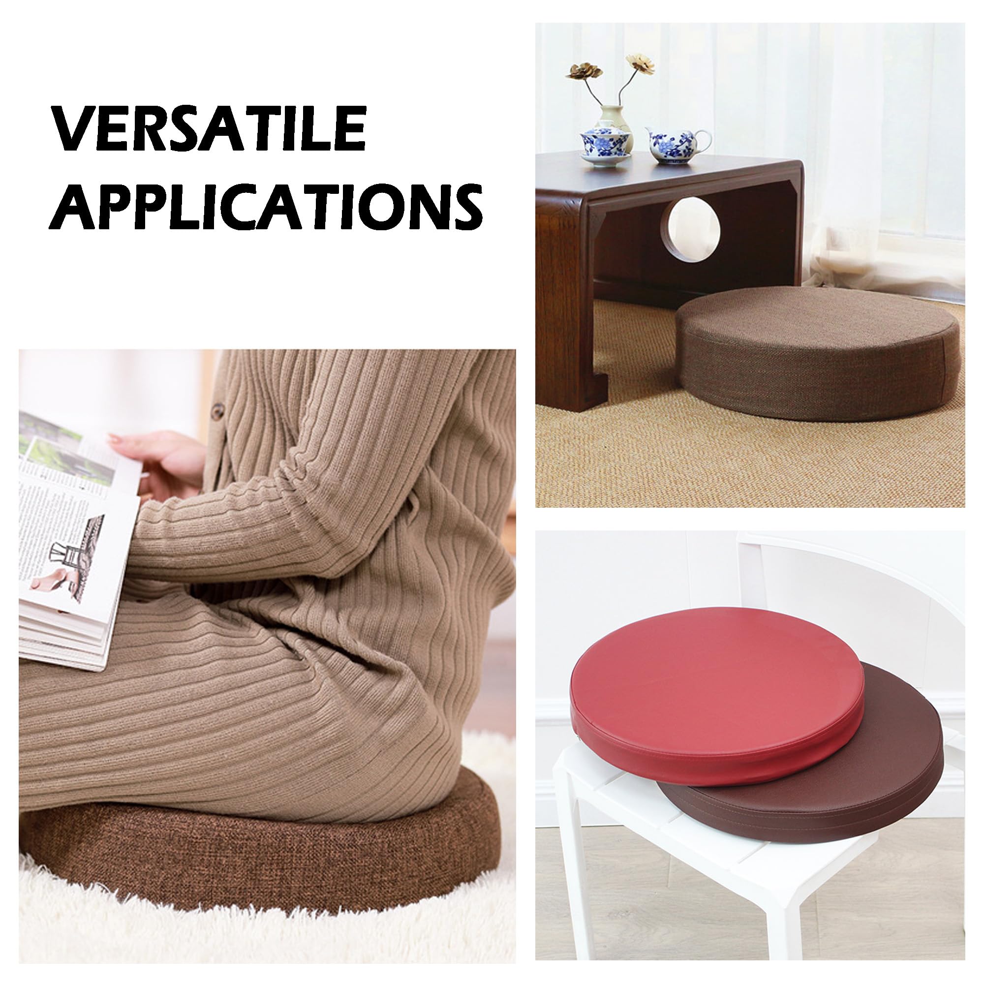 Cojines de repuesto de espuma blanca para cama para mascotas, sofá y silla de comedor, acolchado redondo de espuma de alta densidad para accesorios del hogar, acolchado grueso de espuma para