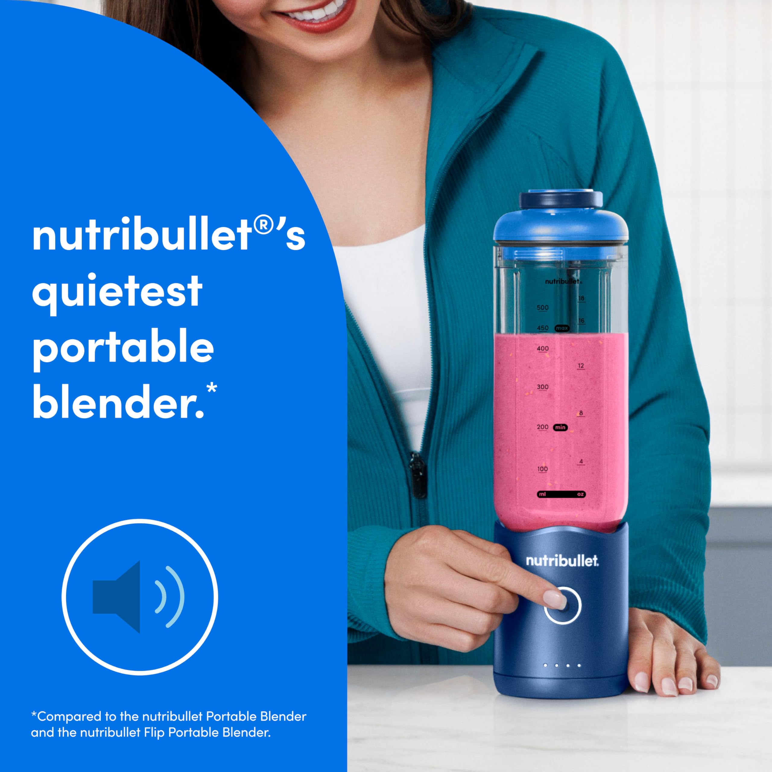 nutribullet Mélangeur portable Flex NBPB50200BB, bleu saphir