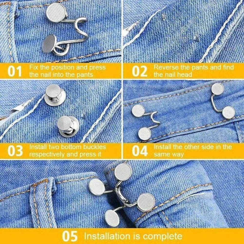 5 Set Nail-free Waist Buckle,32mm Jeans 