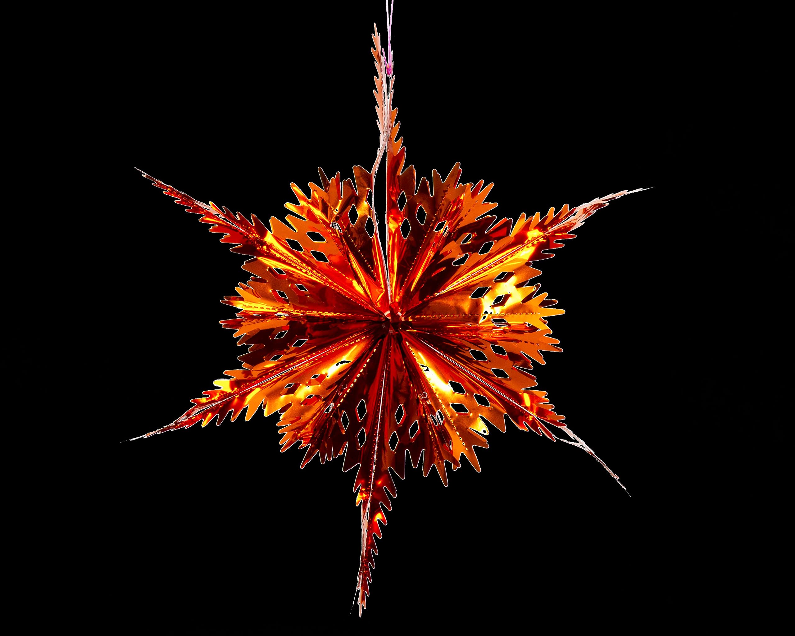 Simply Products Set of 4 40cm Christmas Foil Ceiling Garland Hanging Xmas Decoration, Long Star, Snowflake, Star Ball & Star (Copper) - Image 2