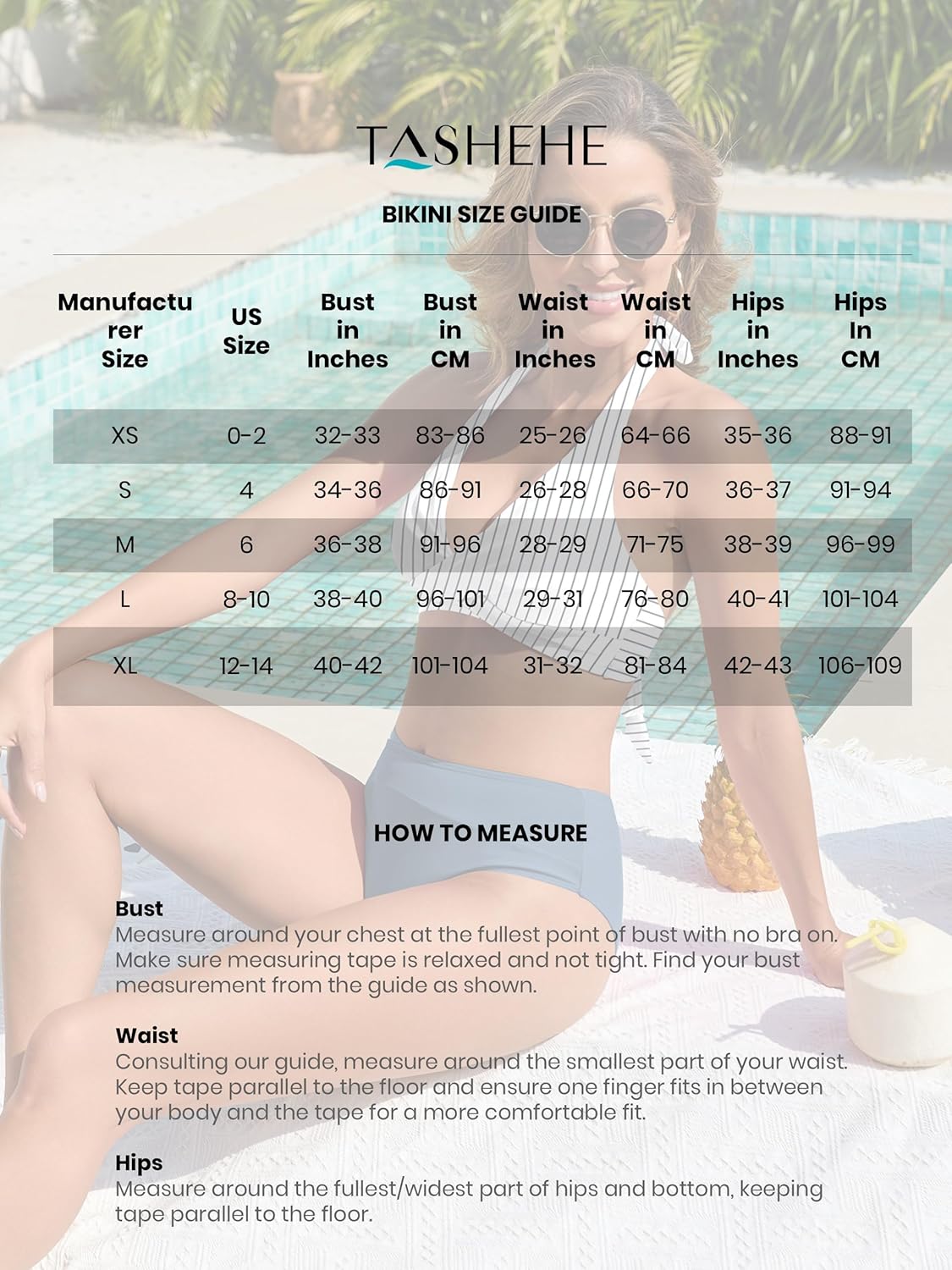 TASHEHE Women's Bikini Set High Waisted Twist Swimsuit Colorblock Halter Two Piece Bathing Suit - Image 6