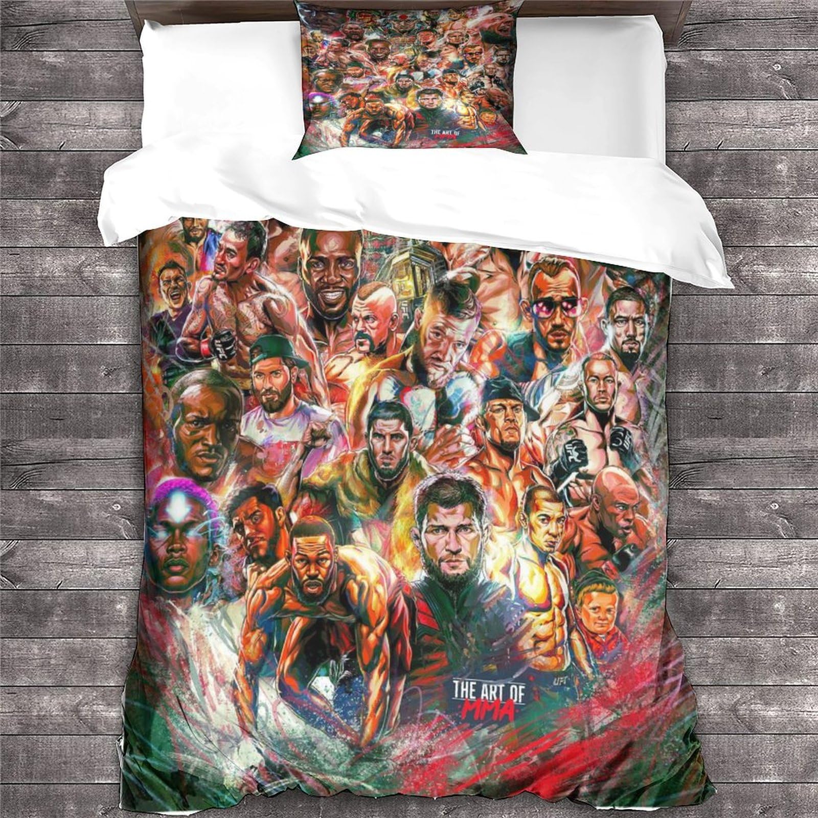 YTPONBCSTUG BOXING Bedding Duvet Cover 3D Boxing Printed Quilt Duvet Cover with Zipper Closure,Boxing Bedding Single（135x200cm）