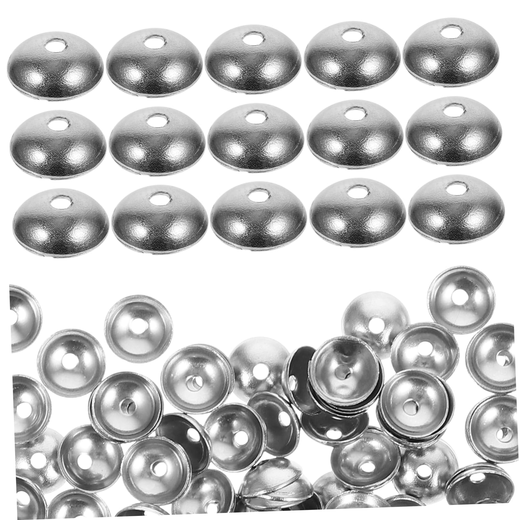 Beatifufu 150pcs Bead End Caps DIY Jewelry Making Bracelet Necklace Beads Caps Stainless Steel Spacer