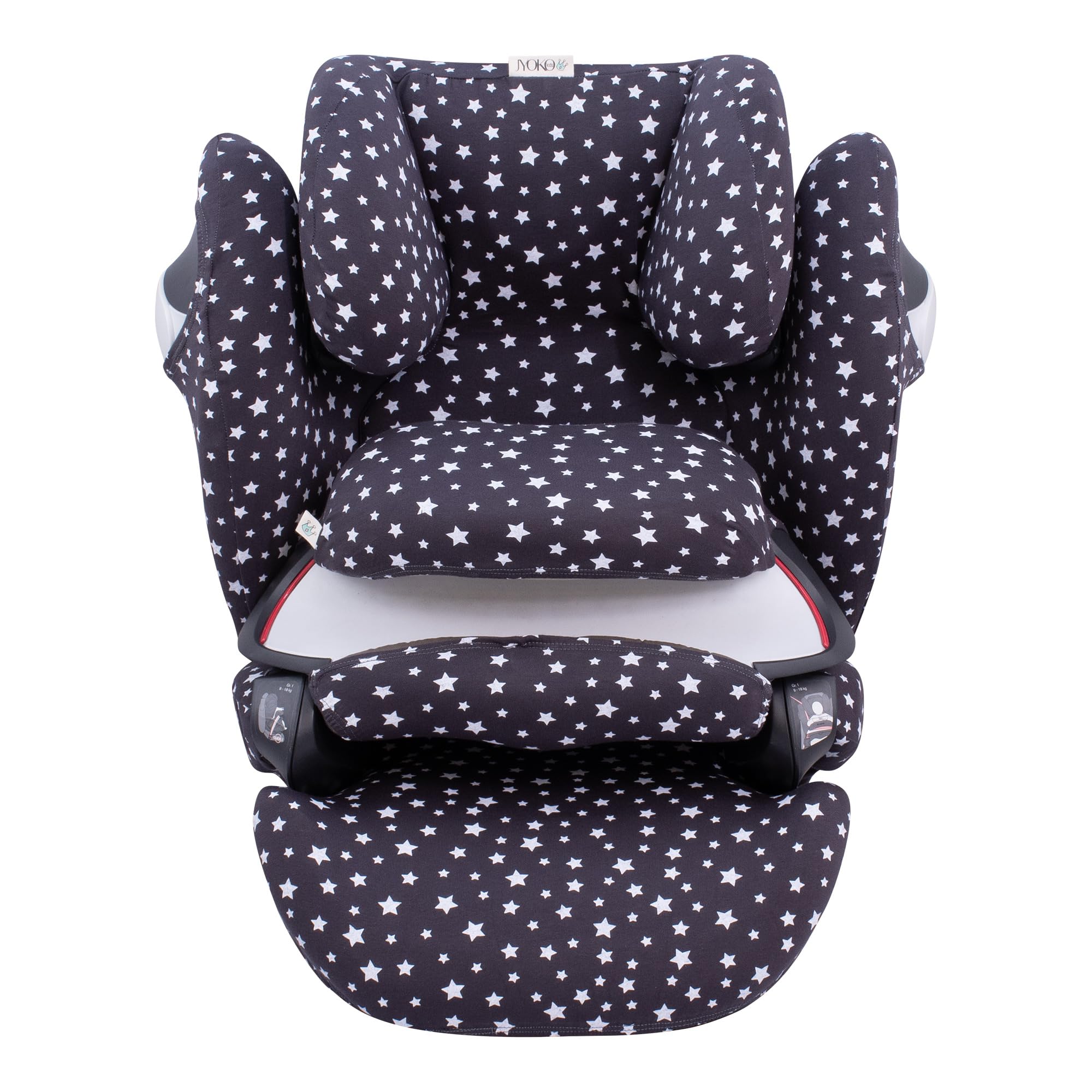 JYOKO Kids Funda de algodón para Silla de Coche Compatible con Cybex Pallas M - S Fix y Pallas B - Fix (Black Series) — view 13