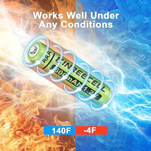 Miniatura 8 de Baterías recargables AAA de 600 mAh, baterías solares Ni-MH Triple A de alta capacidad 1.2 V precargadas para luces solares al aire libre (paquete