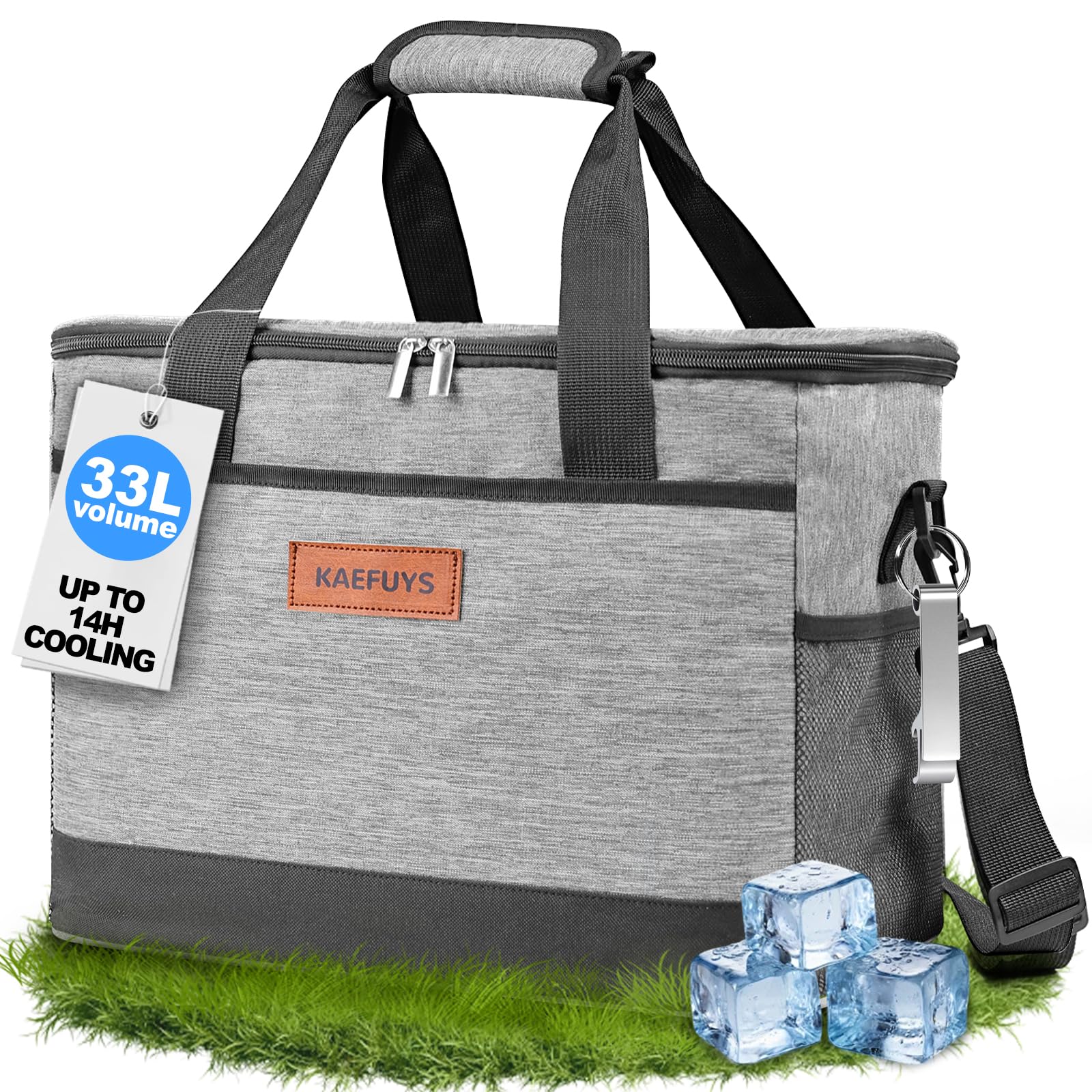 33L Thermal Insulated Cooler Bag Large Waterproof Lunch Bag Reusable