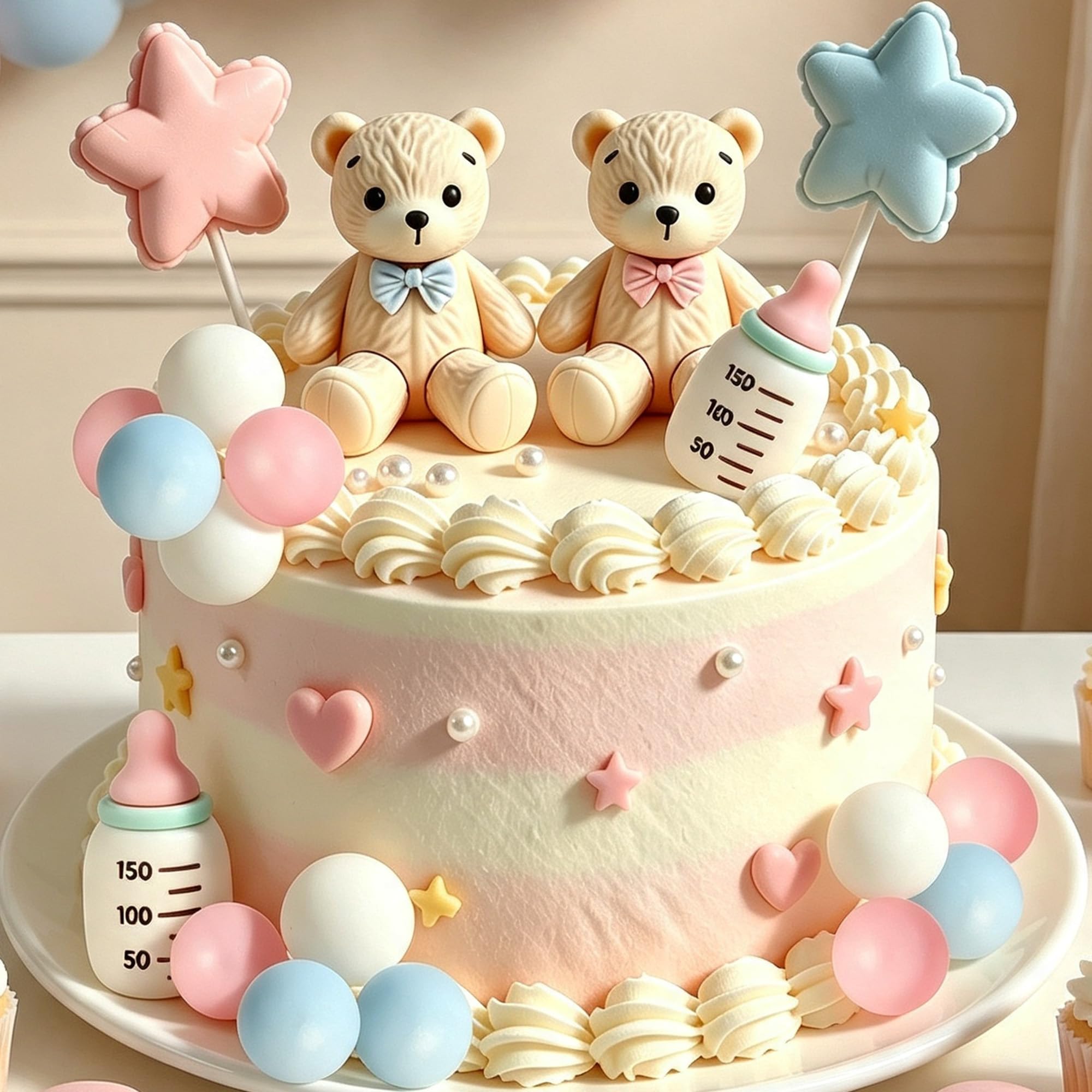 Pink Blue Gender Reveal Cake Toppers Boy or Girl Cake Decoration