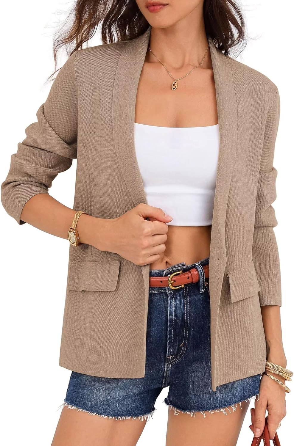 GRACE KARIN Blazers for Women Business Casual, Work Dressy Suit Jacket, Long Sleeve Open Front Spring Cardigan Sweater - Image 7