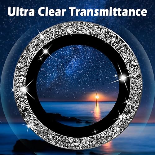 Miniatura 2 de imluckies Protector de lente de cámara para iPhone 14 ProiPhone 14 Pro Max, Nuevo diseño brillante Anillo de metal brillante con purpurina para