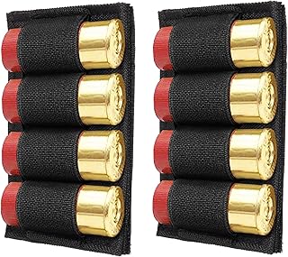 2 Pack Bullet Holder Tactical Shotgun Shell Holder Buttstock Holder for Rifles, Ammo Carrier, Gun Shell Stock Pouch, Ammunition Bag Storage - TRSAIM
