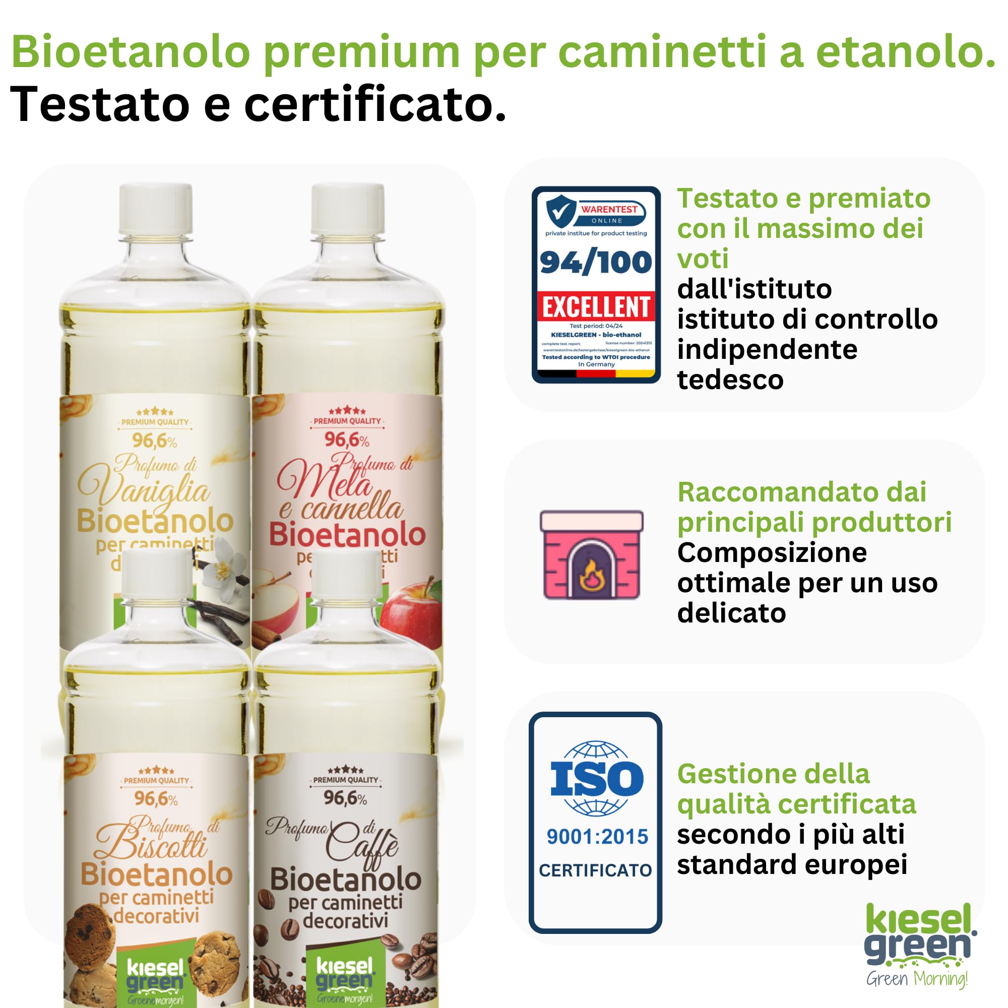 Bioethanolo 12 x 1 litro con Fragranza per Caminetto a Etanolo – Bio-etanolo profumato per Ambienti, molte Fragranze - Profumo per Caminetto a bioetanolo da Interno o da Tavolo