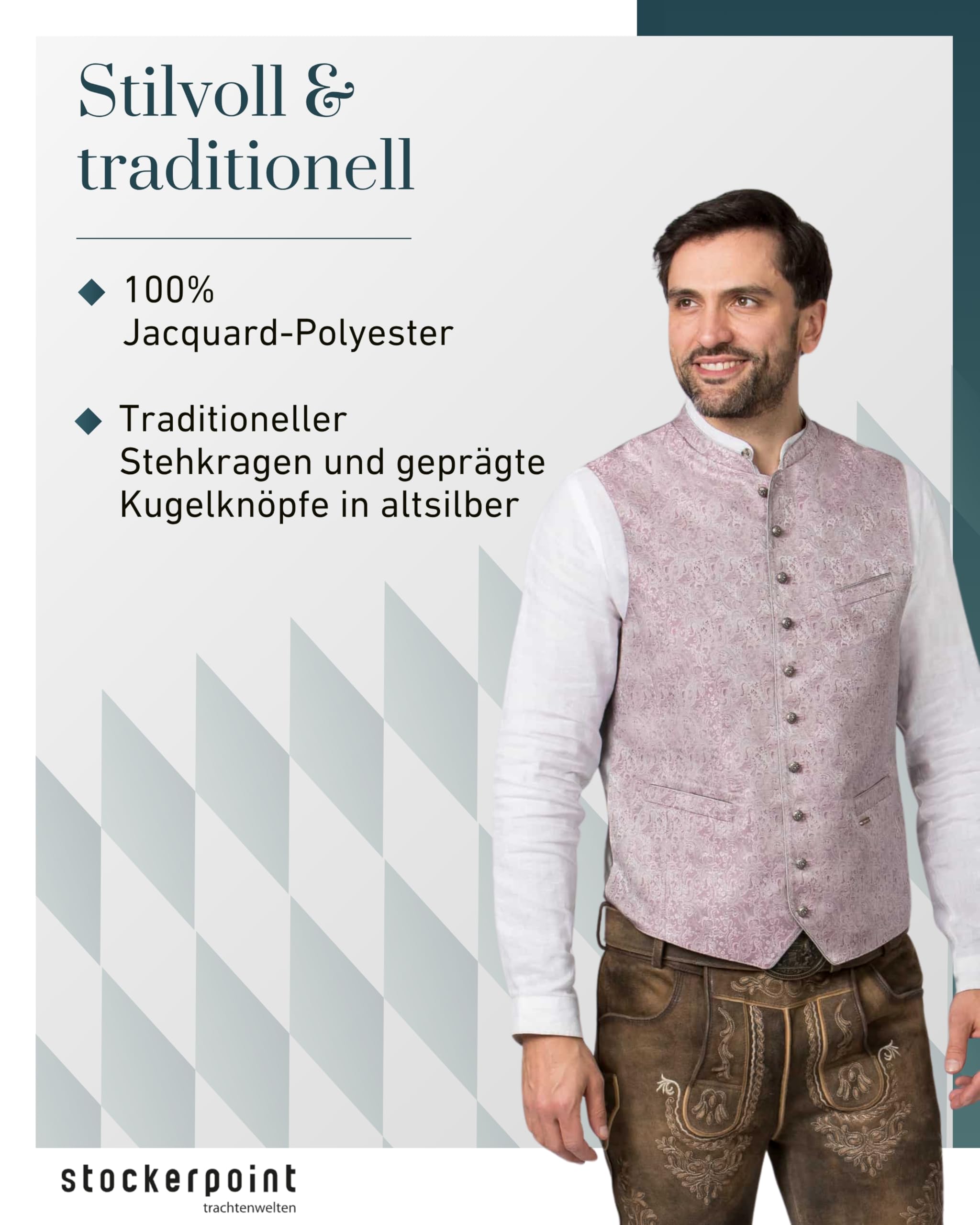 Bergfeuer Herren Trachtenweste Ramiro Trachtenweste (1er Pack)