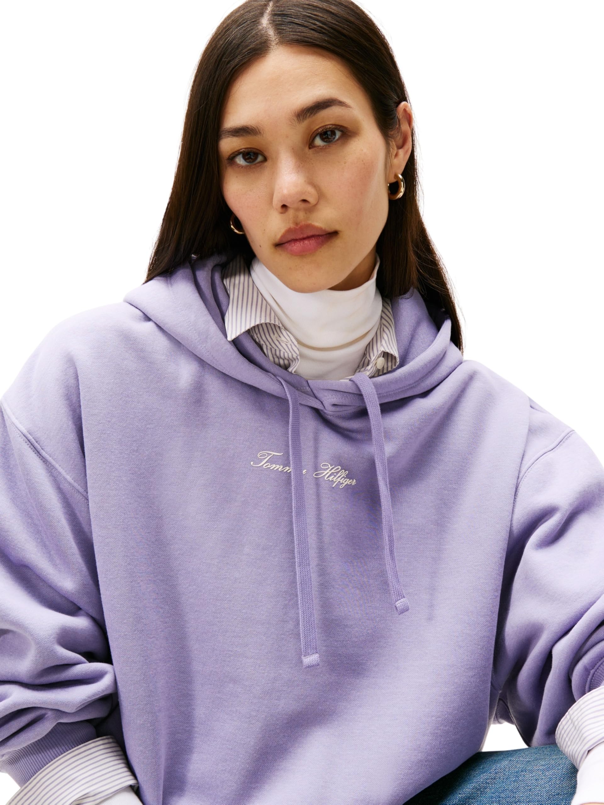 Tommy Hilfiger Damen Classic Script Fleece Hoodie Ww0ww47459 Kapuzenpullover (1er Pack)