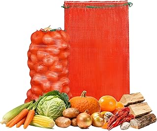 50 Pack Extra Large Mesh Onion Bags Reusable Produce Storage Bags 31'‘ x 19’' Washable Net Bag for Vegetables, Onions, Potatoes, Firewood, Citrus, Crawfish Breathable