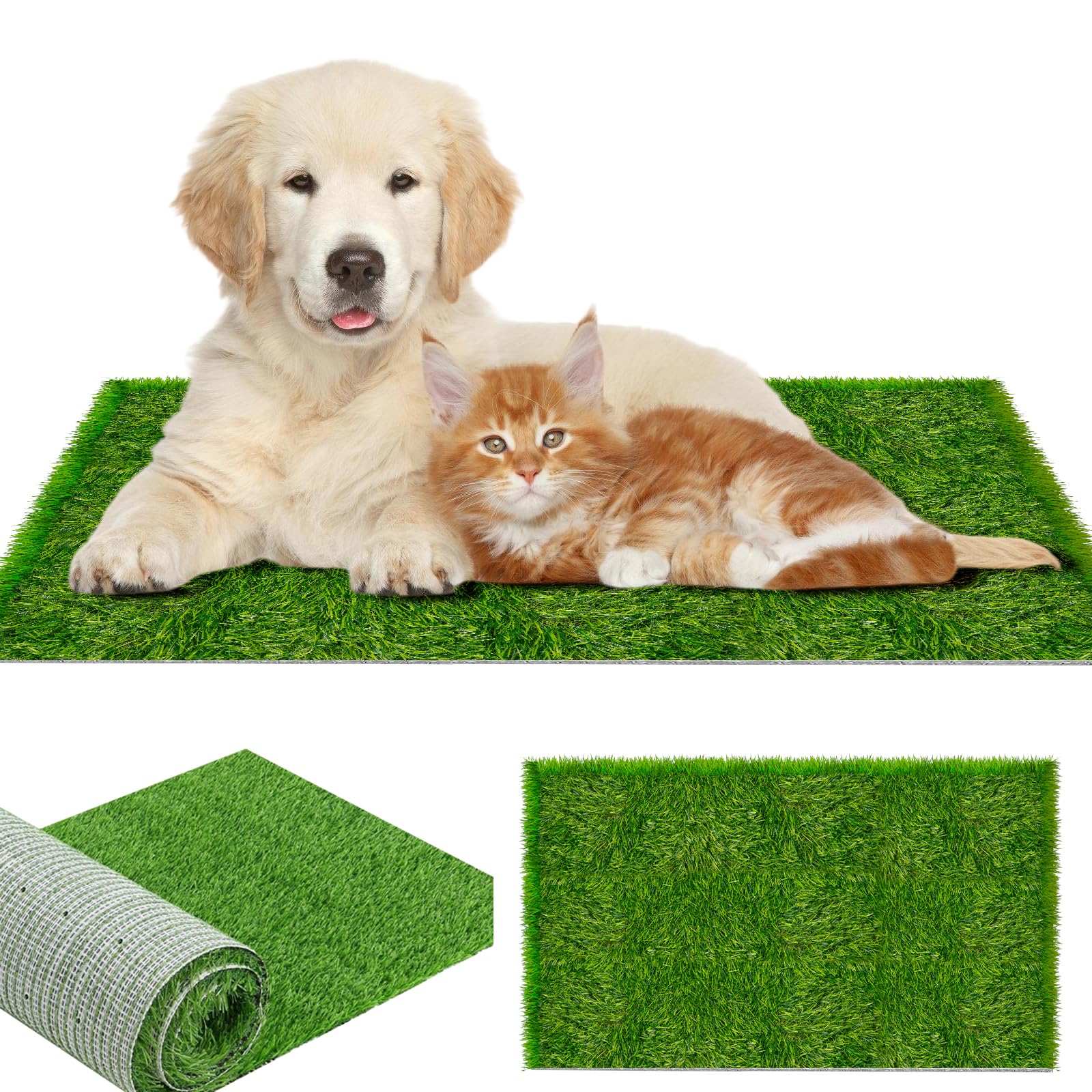 Tappetino da prato riutilizzabile per cani, 50 x 70 cm, tappeto di erba artificiale, tappeto per cani di alta qualità, tappetino da allenamento per cani, lettiera per cani