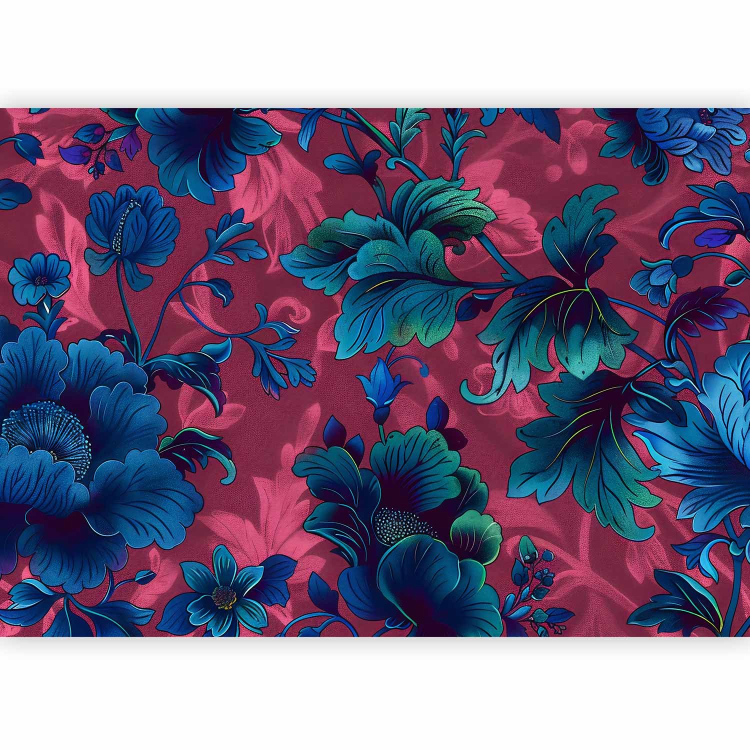 murando - Mural Wallpaper Retro 400x280 cm / 158"x111" Non-Woven Premium Art Print Fleece Wall Mural Decoration Poster Picture Design Modern - Garden Plant Jungle Green Purple Dark b-H-10081-a-a