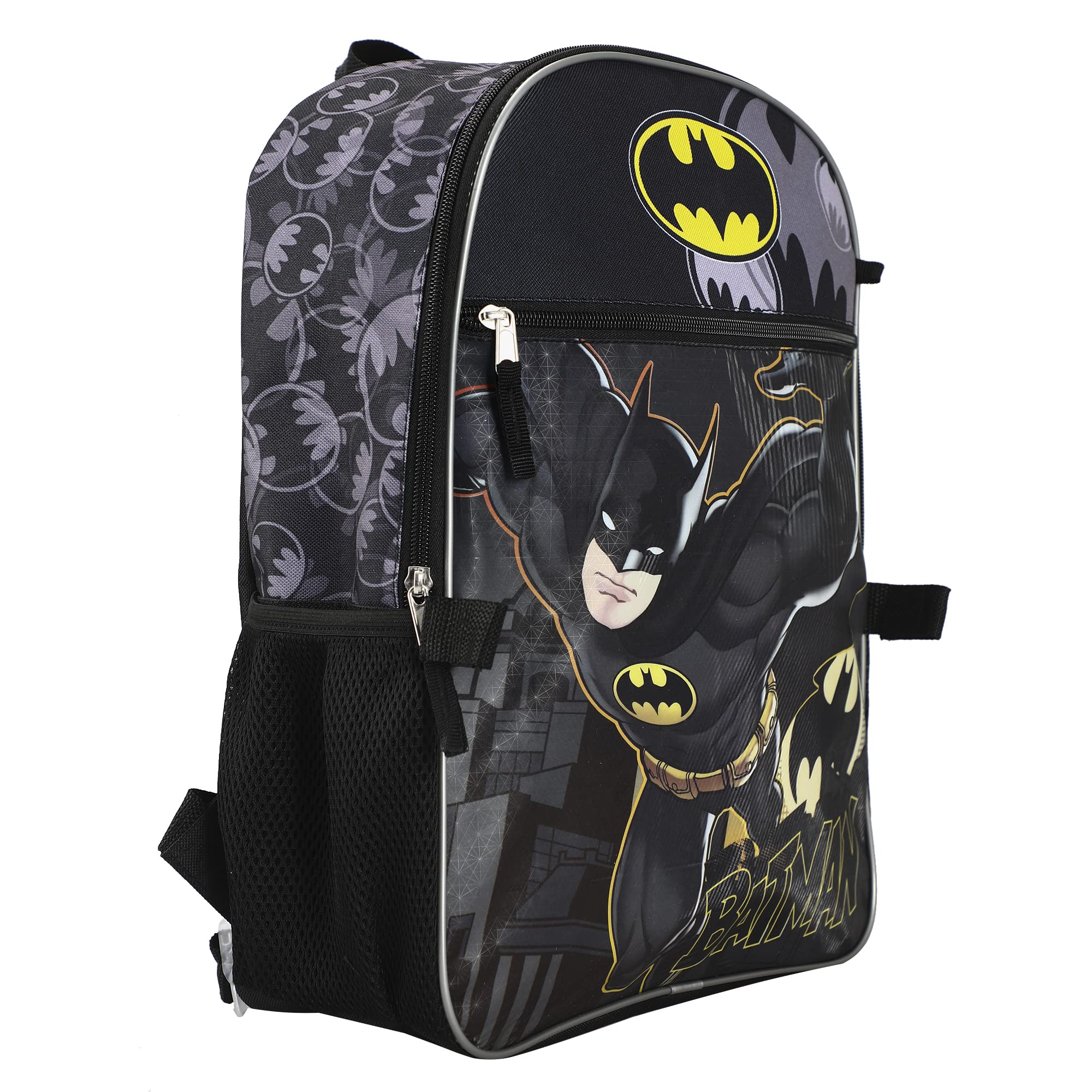 Bioworld Batman 5-Piece Backpack Set (Little Big Kid) Mochila, Gris, Talla única para Hombre