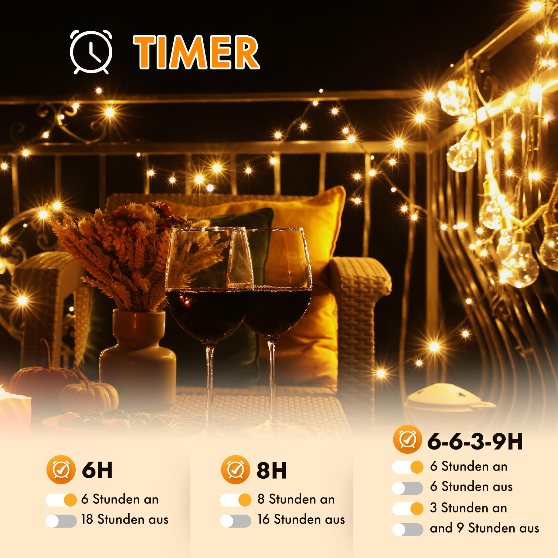 MAGGIFT LED Lichterkette Außen - 20m 1000 LED Cluster Lichterkette Warmweiß mit Stecker/Fernbedienung/8 Modi/Timer/Dimmbar, Wasserdicht Aussen Büschellichterkette für Innen Outdoor Weihnachtsbaum Deko