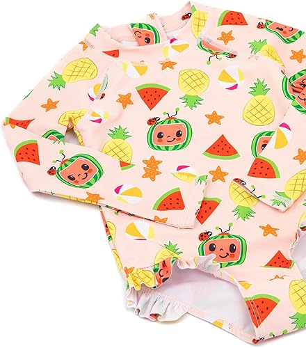 Miniatura 3 de CoComelon Traje de baño Niñas Niños Niños Pequeños Rosa Volante Traje de natación