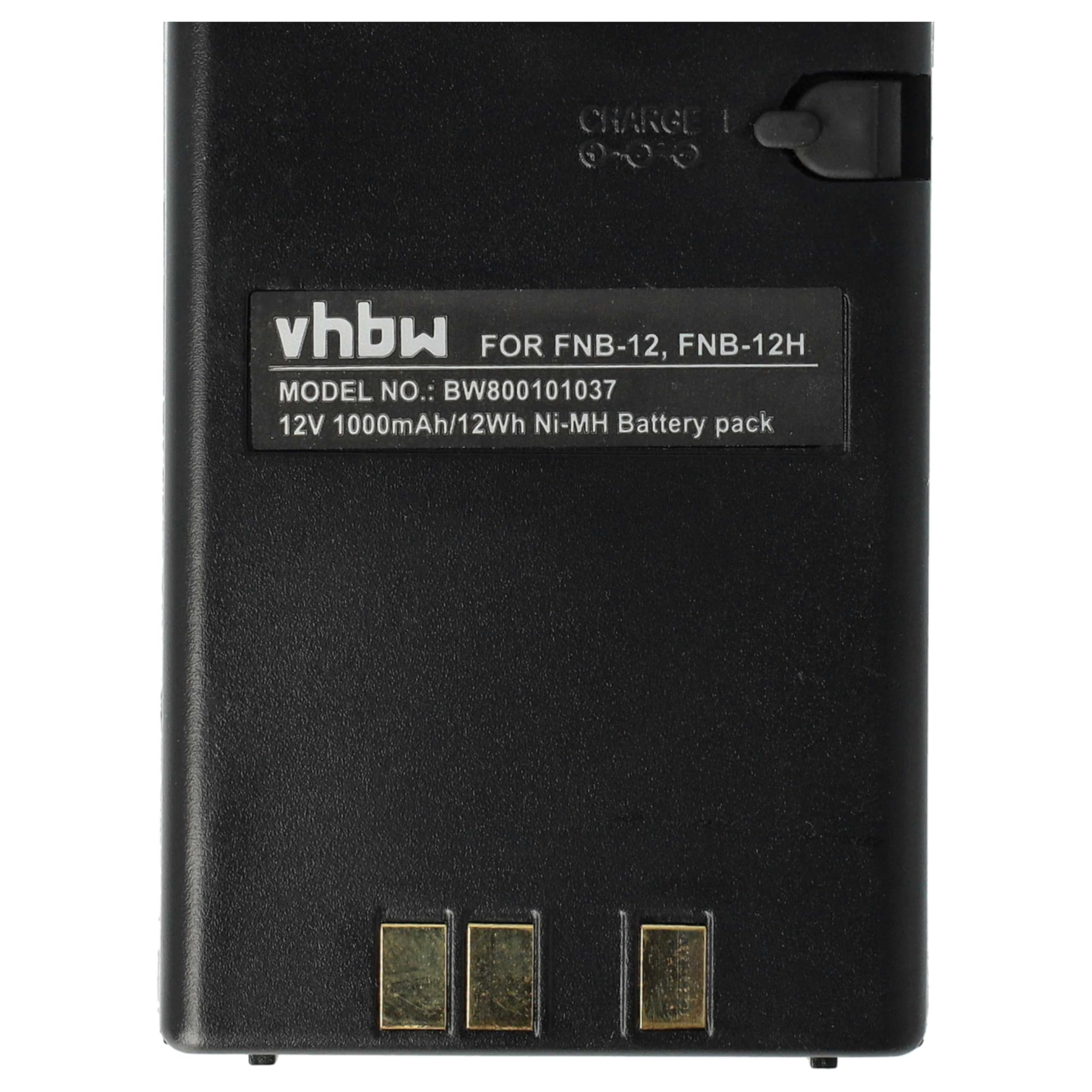 vhbw 2 x Yaesu/Vertex FNB-14, FNB-14H, FNB-12, FNB-12H, FNB-10, FNB-10H do radia (1000mAh, 12V, NiMH)