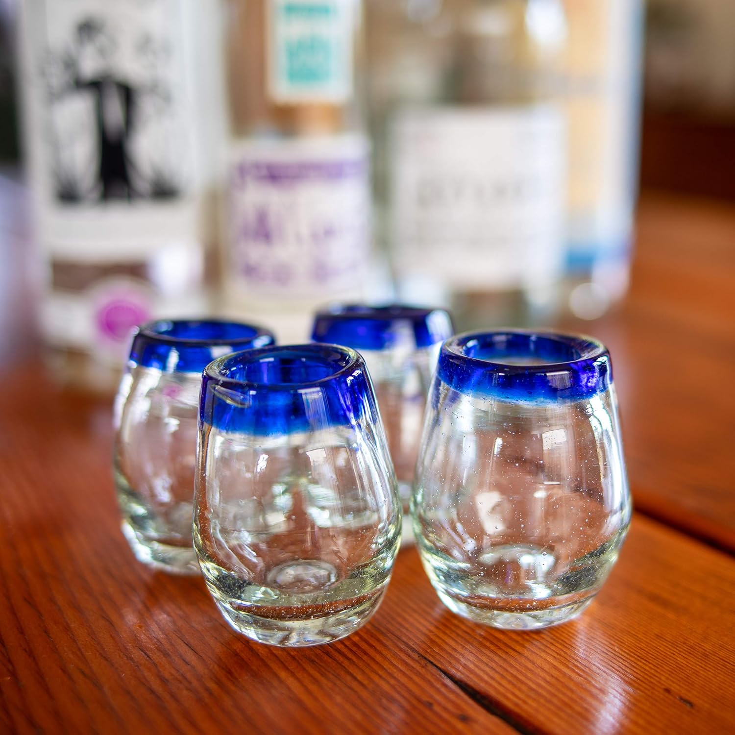 PINYAS Mexican Shot Glasses HandBlown, Artisan Crafted