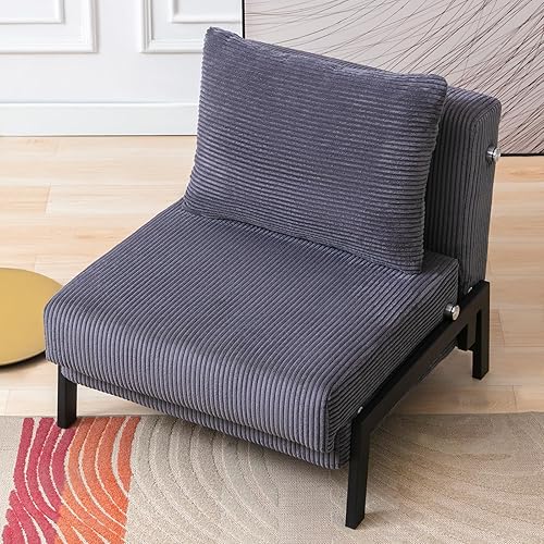 Vista 2 de PUREMIND Silla plegable – Diseño 2 en 1, sofá cama plegable convertible, cama plegable con respaldo ajustable, cama otomana moderna con espuma