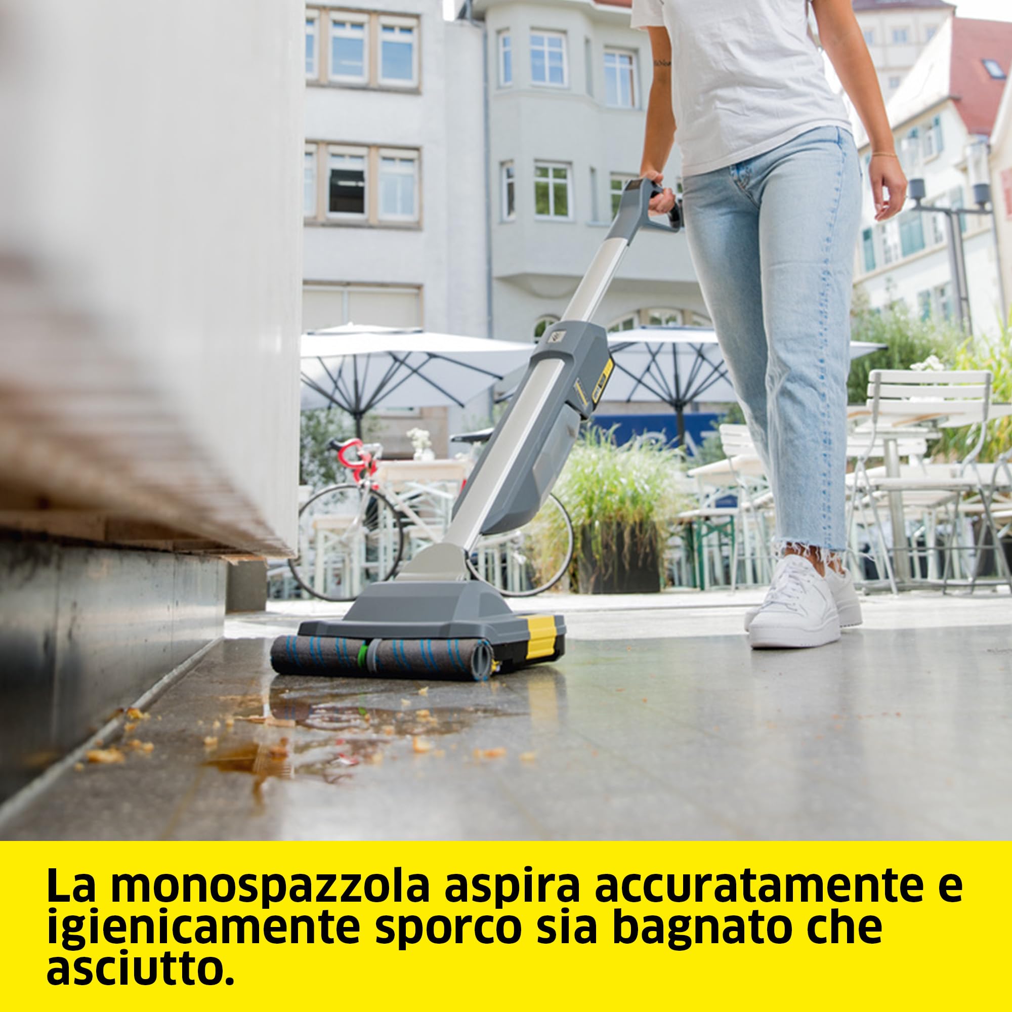 Kärcher BR 30/1 Lavapavimenti professionale a batteria, Fino a 200m², 650 rotazioni/min., 2 rulli inclusi, pulizia rapida ed efficace per tutti i tipi di pavimento, adatta a piccole aziende