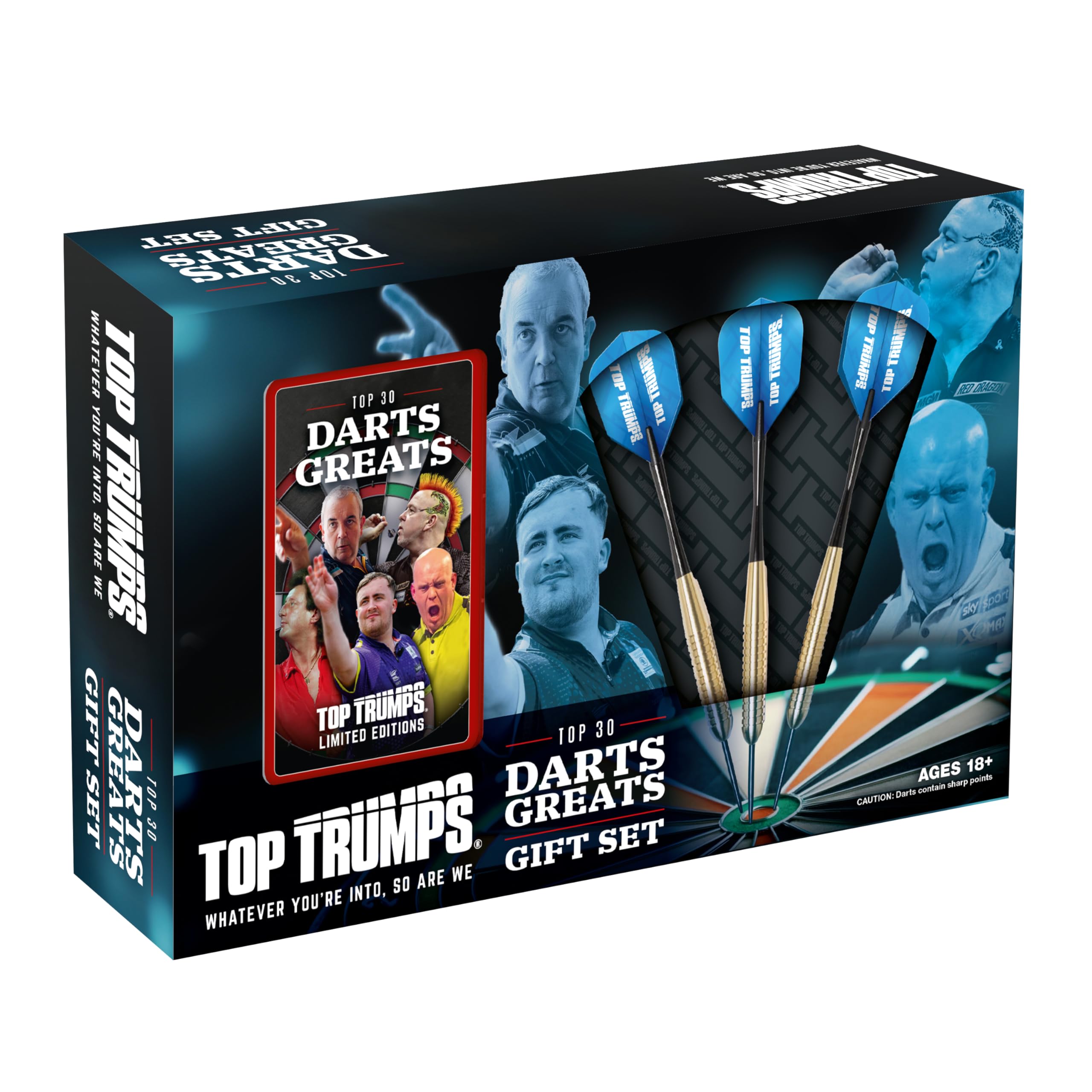 Top Trumps Limited Editions: Top 30 Darts Greats Card Game Gift Set with Official Branded Darts – Featuring Phil Taylor, Luke Littler, Michael van Gerwen & More