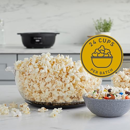 Miniatura 3 de West Bend Stir Crazy - Máquina para hacer palomitas de maíz con tapa grande para servir y varilla agitadora, 6 cuartos de galón, color negro