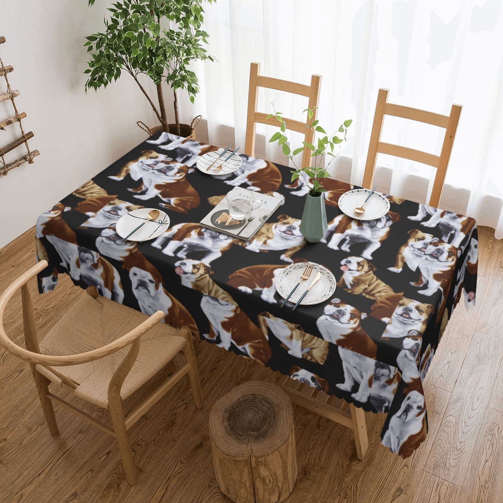 Nappe bouledogue anglais rectangulaire polyester antitache lavable