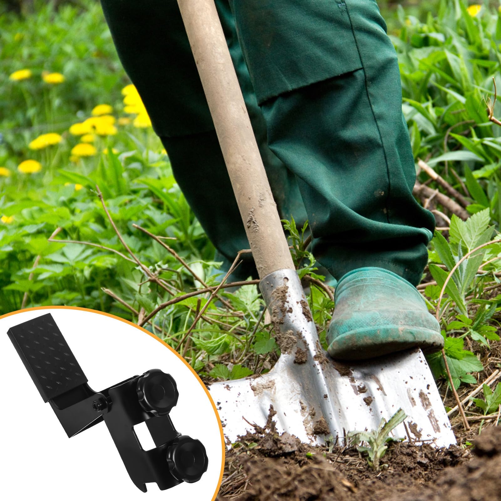 Asistente de Pala para Jardín, Potenciador de Barra de Excavación Negro
