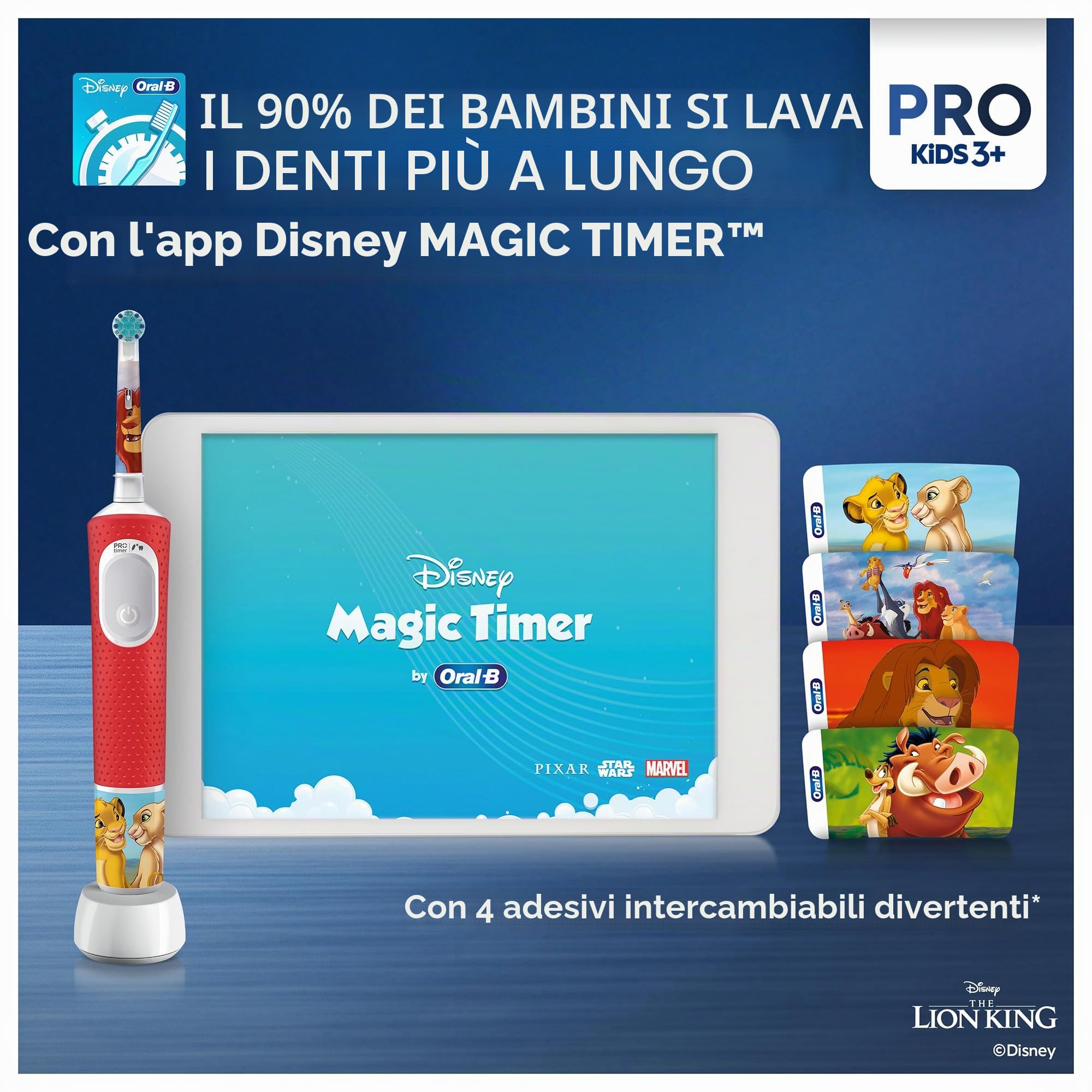 Oral-B Spazzolino da denti ricaricabile Pro Kids Re Leone