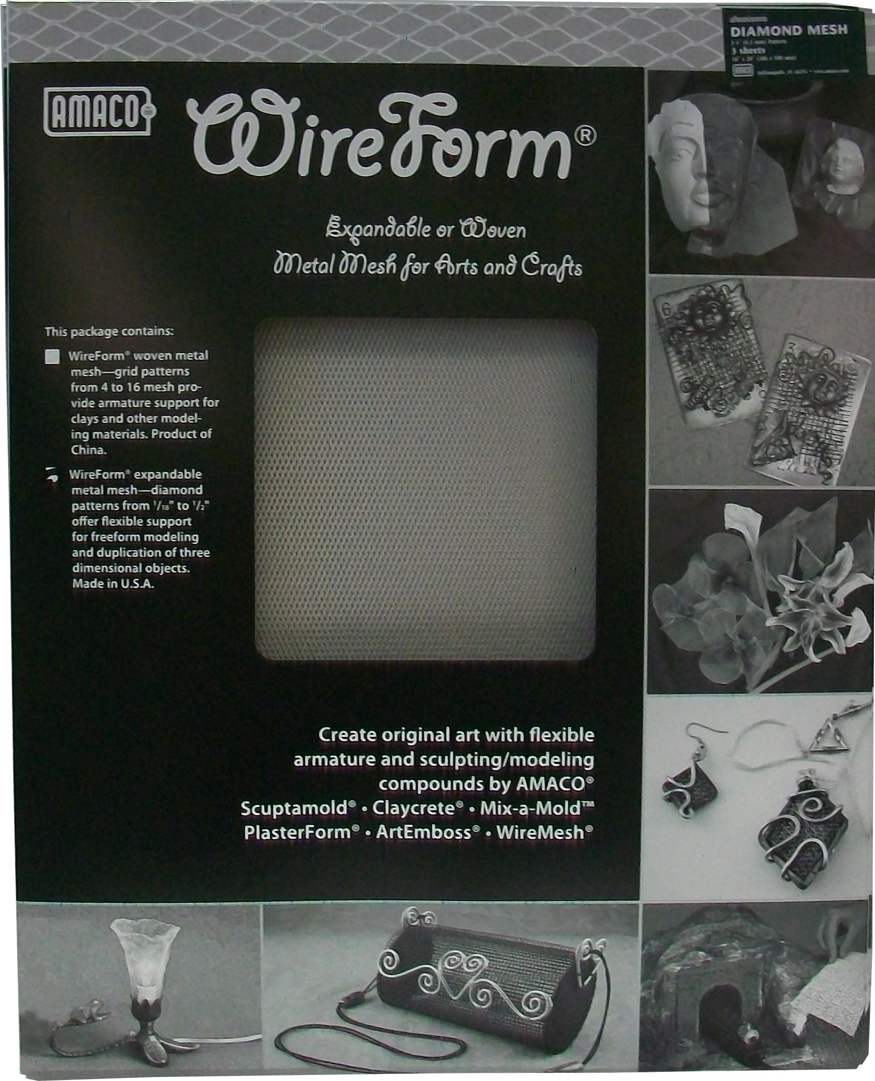 Amaco Diamond Wire Form Metal Mesh Sheet (Pack of 3)