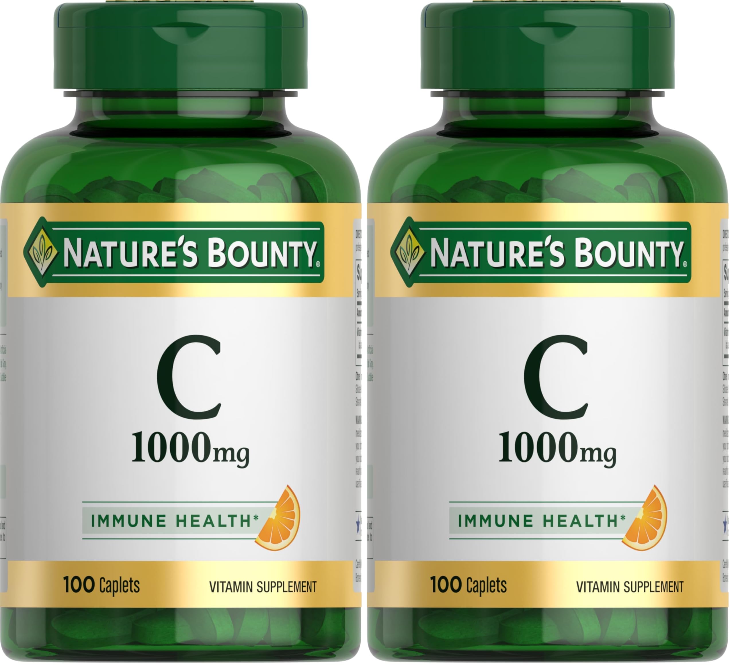 Nature's Bounty Vitamin C 1000mg, Immune Support Supplement, Powerful Antioxidant, 100 Caplets (Pack of 2) 100 Count (Pack of 2)