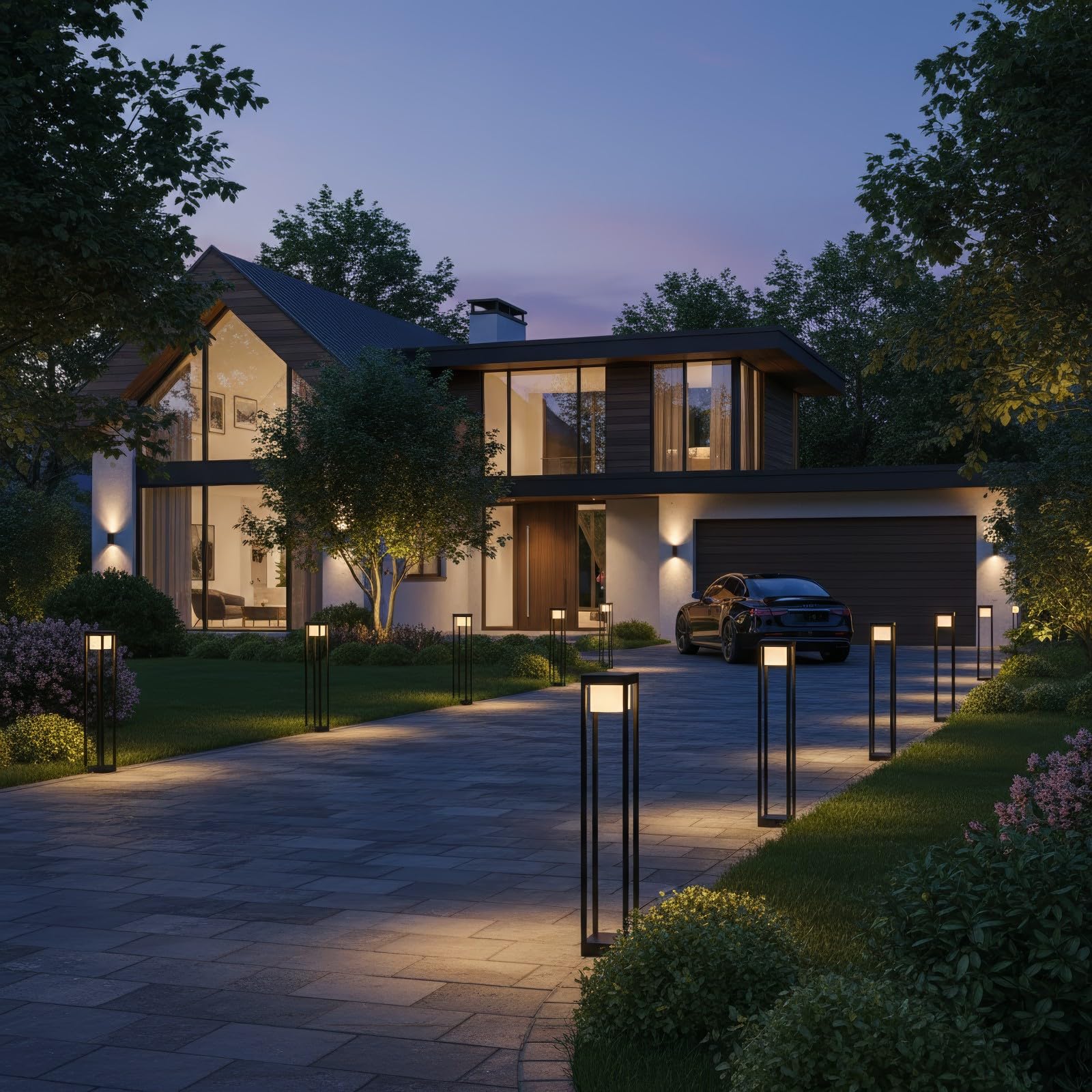 Lumiled LED Wegeleuchte 12W Außen Pollerleuchte 1140Lm 3000K IP54 80cm Schwarz Aluminium Wegbeleuchtung Außenleuchte Außenbeleuchtung Gartenleuchte Wegelampe stehend spritzwasserdicht warmweiß