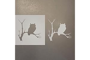 Owl In Tree Reusable Mylar Stencil - Art Craft Supplies 4 Inch