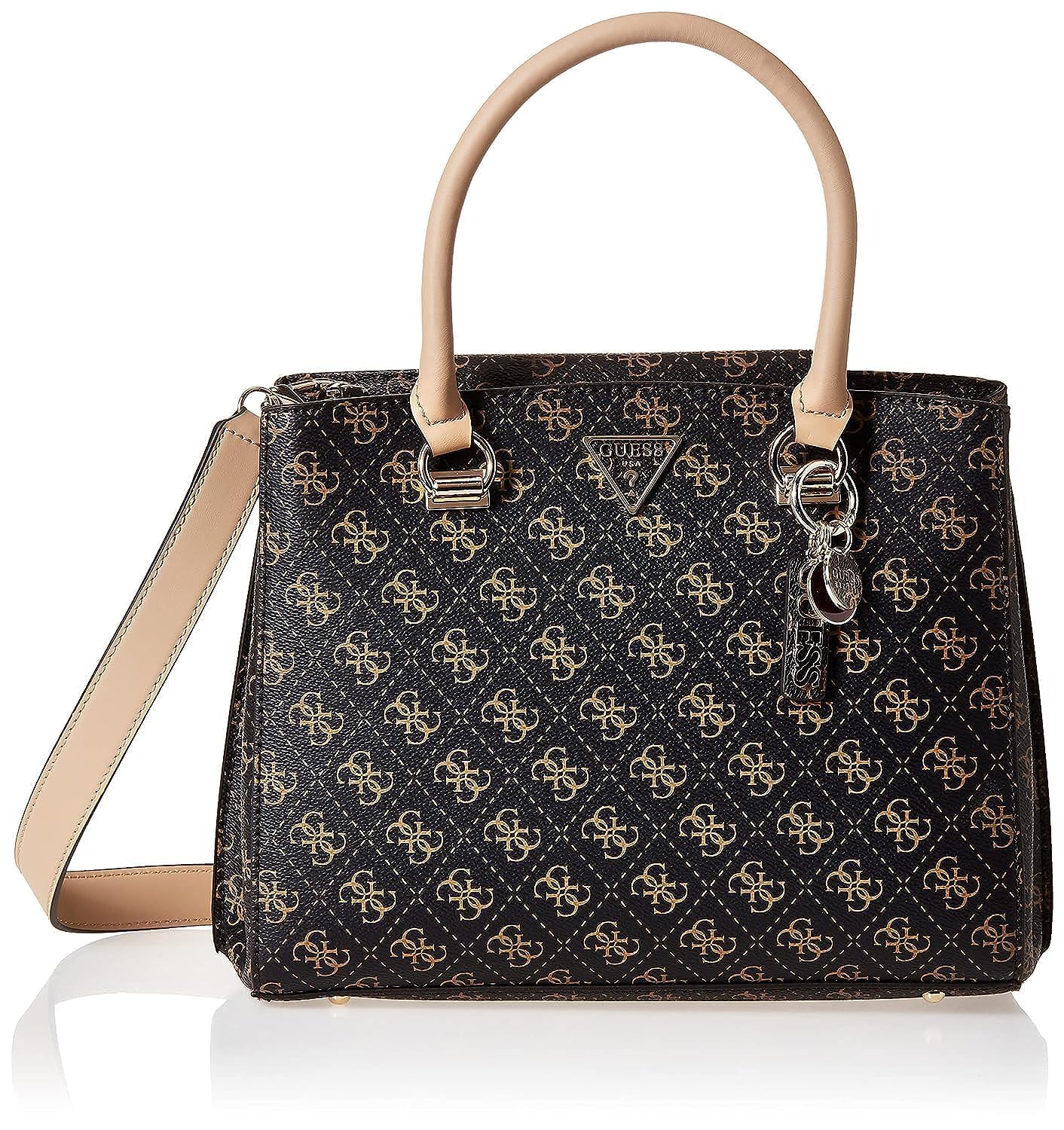 GUESS Damska torebka Noelle Luxury Satchel (1 szt.), Brązowy, One Size, Współczesny
