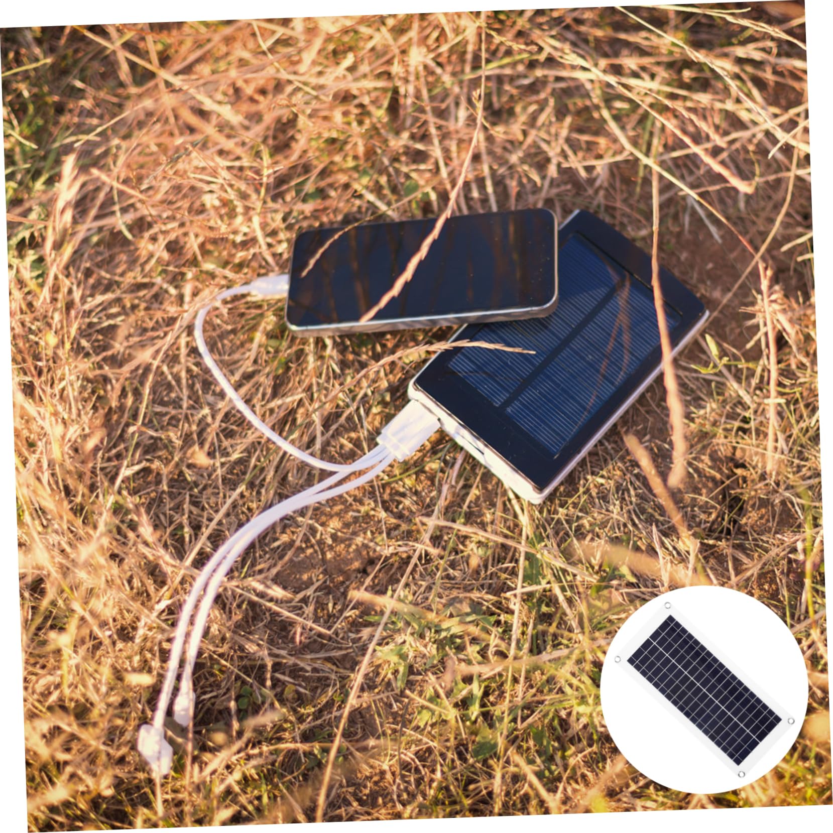 Toyvian Portable Solar Panel Charger Durable Solar USB Charger for Camping High Speed Charging for Phones Outdoor Devices Multiple Charging Options Output