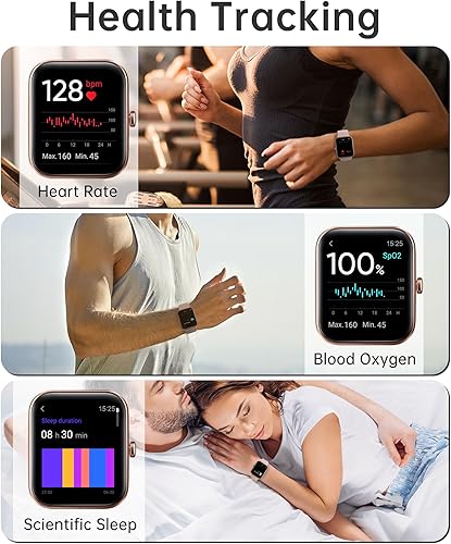 Miniatura 3 de Reloj inteligente para hombres y mujeres, rastreador de actividad física con monitor de sueño de frecuencia cardíaca de oxígeno en sangre, 1.69