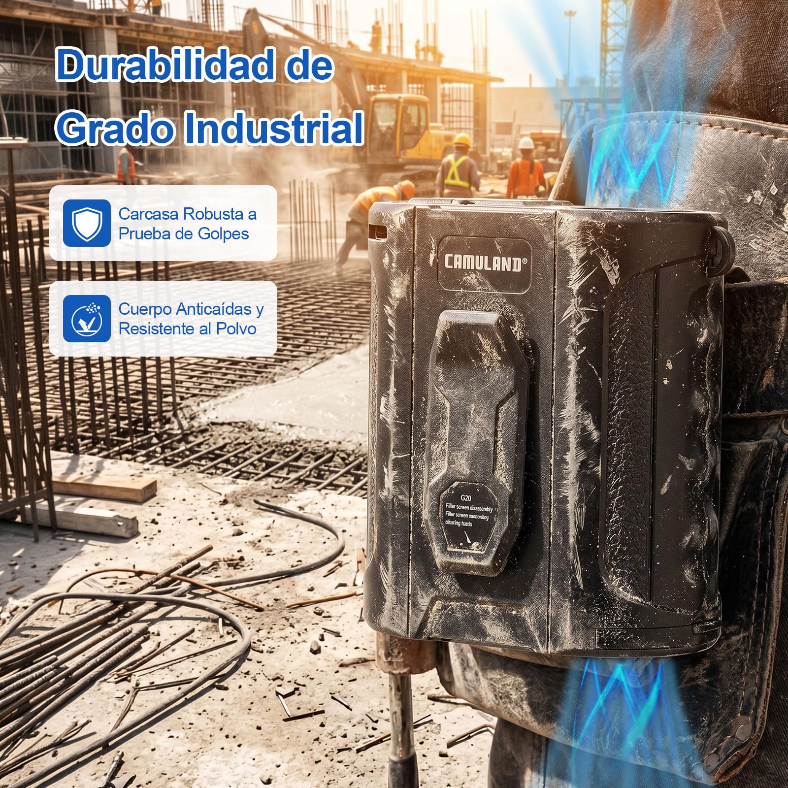 CAMULAND Ventilador de Cintura Recargable, 16000mAh, 5 Velocidades