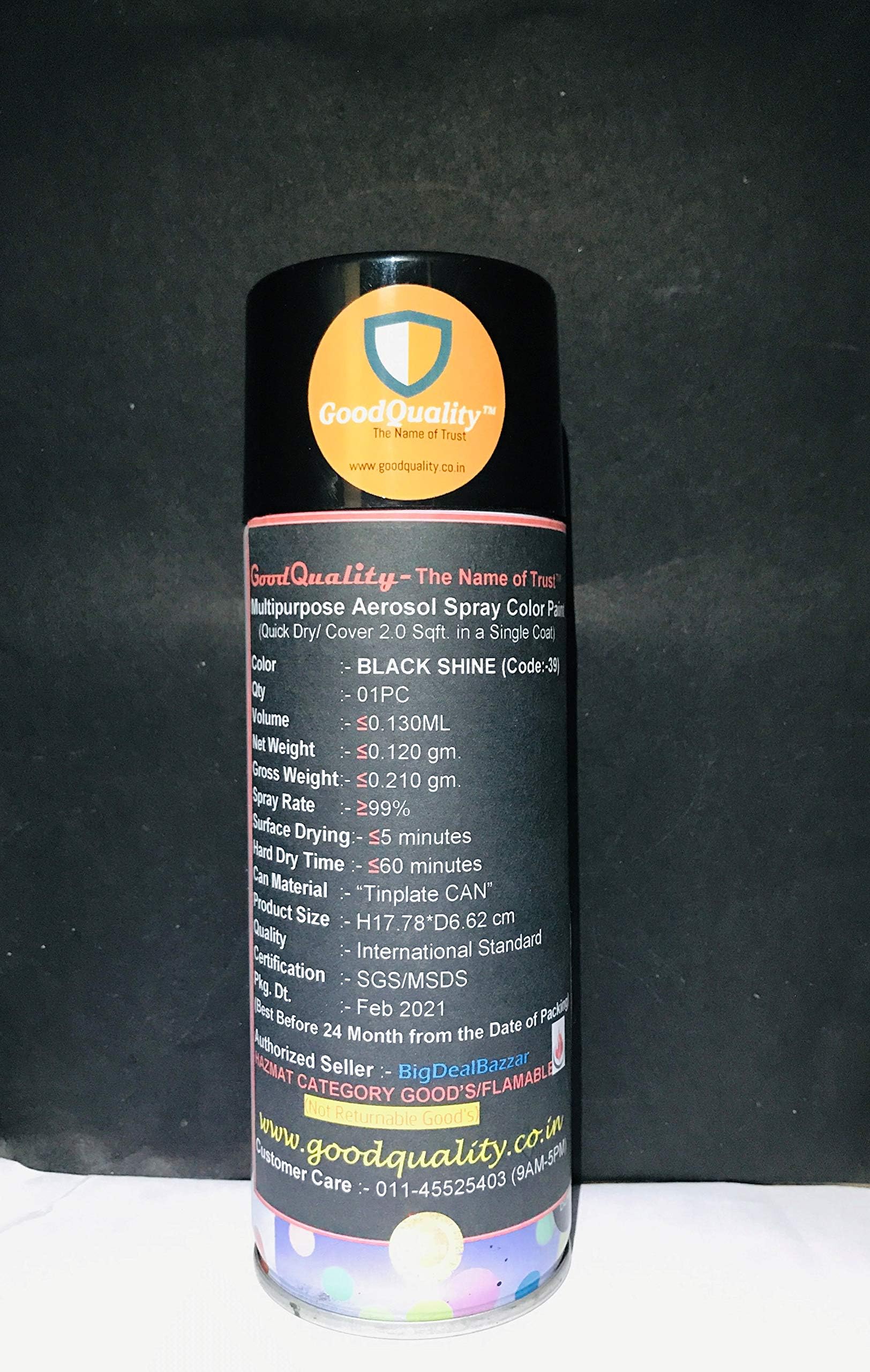 F1 AEROSOL SPRAY PAINT (BLACK SHINNING)