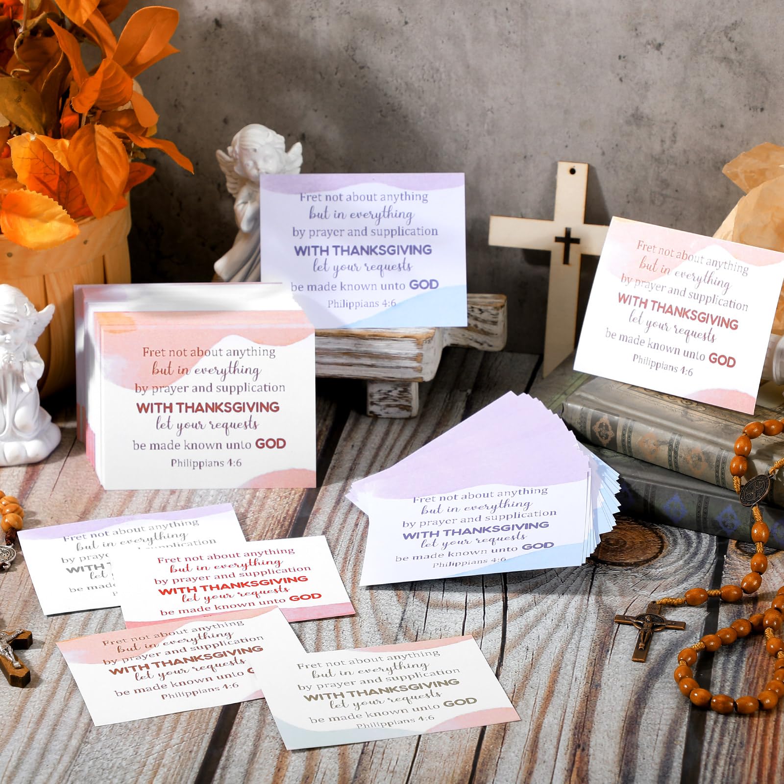 Lot de 500 cartes de prière 7,6 x 10,2 cm - Cartes de prière et de louange pour première communion, femme, baptême, invitée