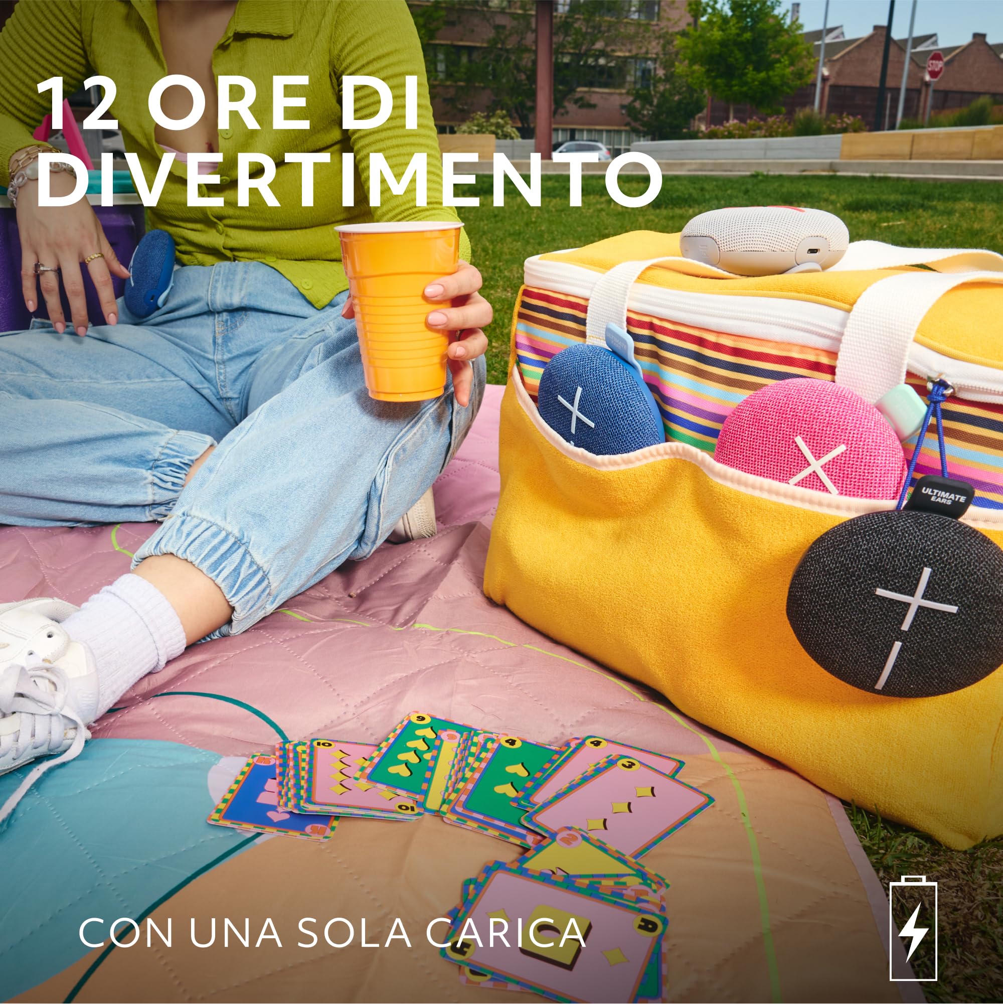 Ultimate Ears Miniroll Altoparlante Bluetooth impermeabile ultraportatile, bassi potenti, resistente alla polvere IP67, raggio d’azione di 40 m - Calming Pink