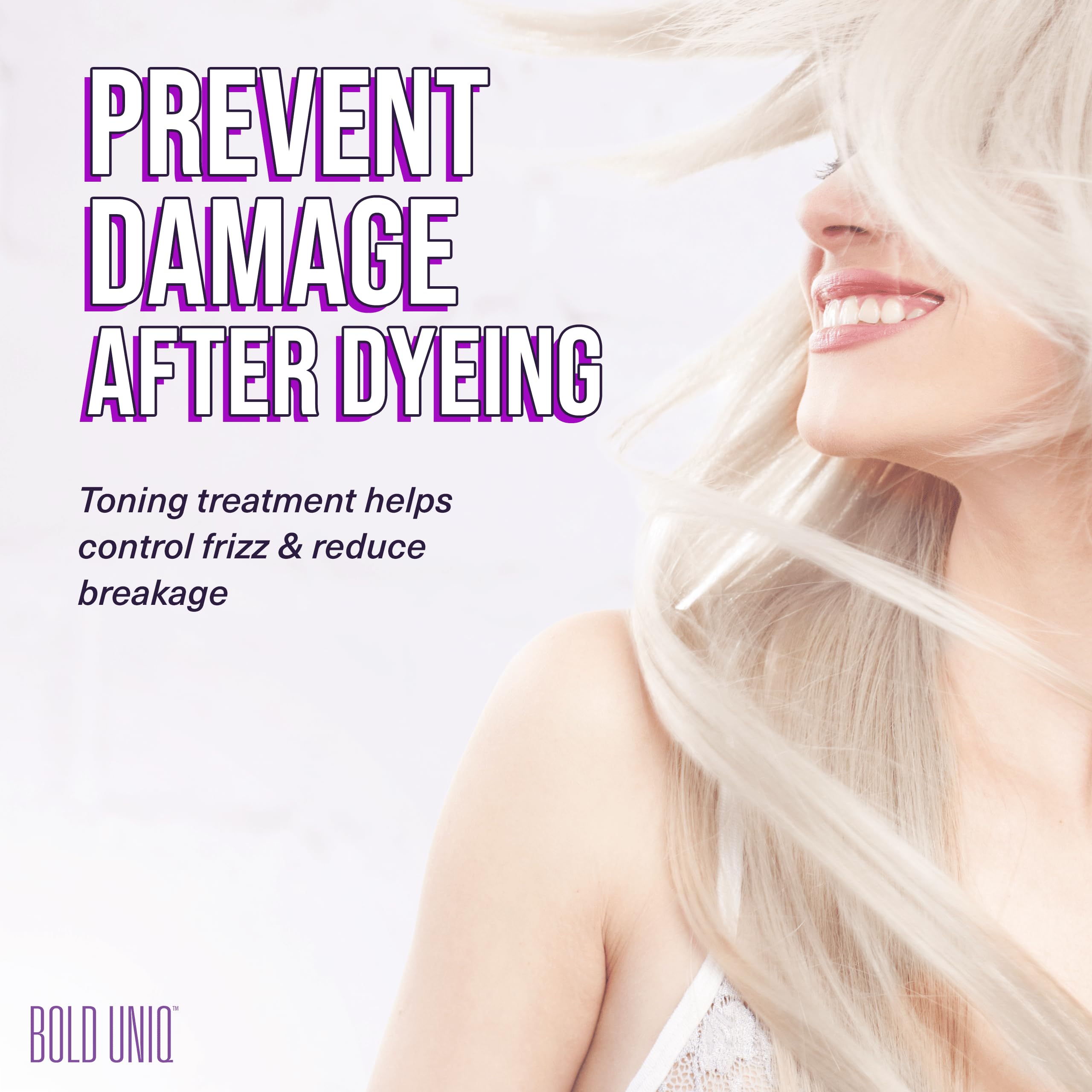 BOLD UNIQ Silber Haarmaske für silbernes und blondiertes Haar - Purple Hair Mask - intensive Haarpflege für trockenes, strapaziertes und geschädigtes Haar, 200 ml