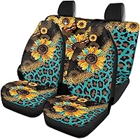 Vista 35 de Fundas de asiento de automóvil con diseño de girasol para SUV, camión, camioneta, caballo azteca, funda de asiento delantero y trasero, accesorios