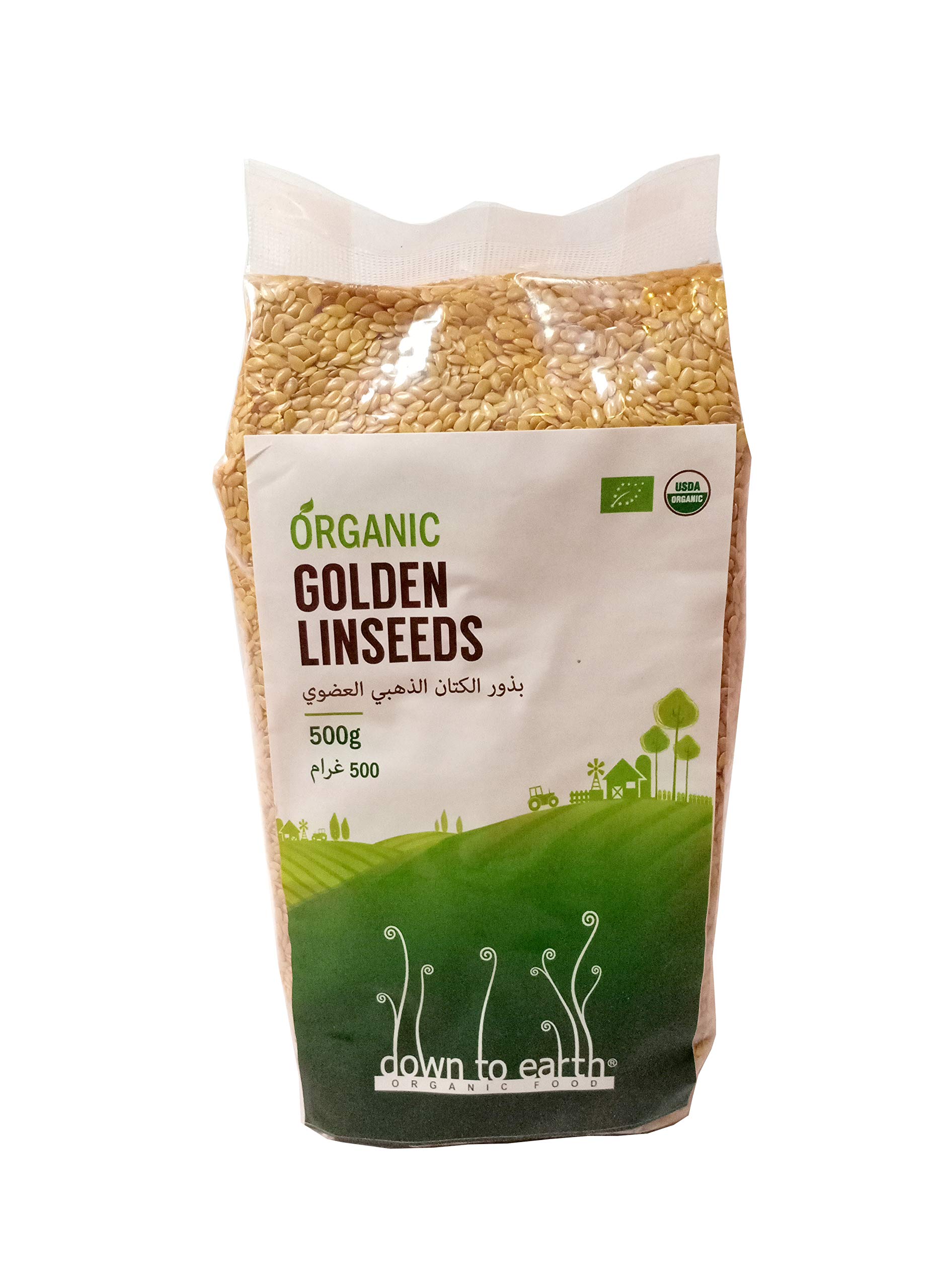 down to earth Organic Food Golden Linseeds, 500 gm