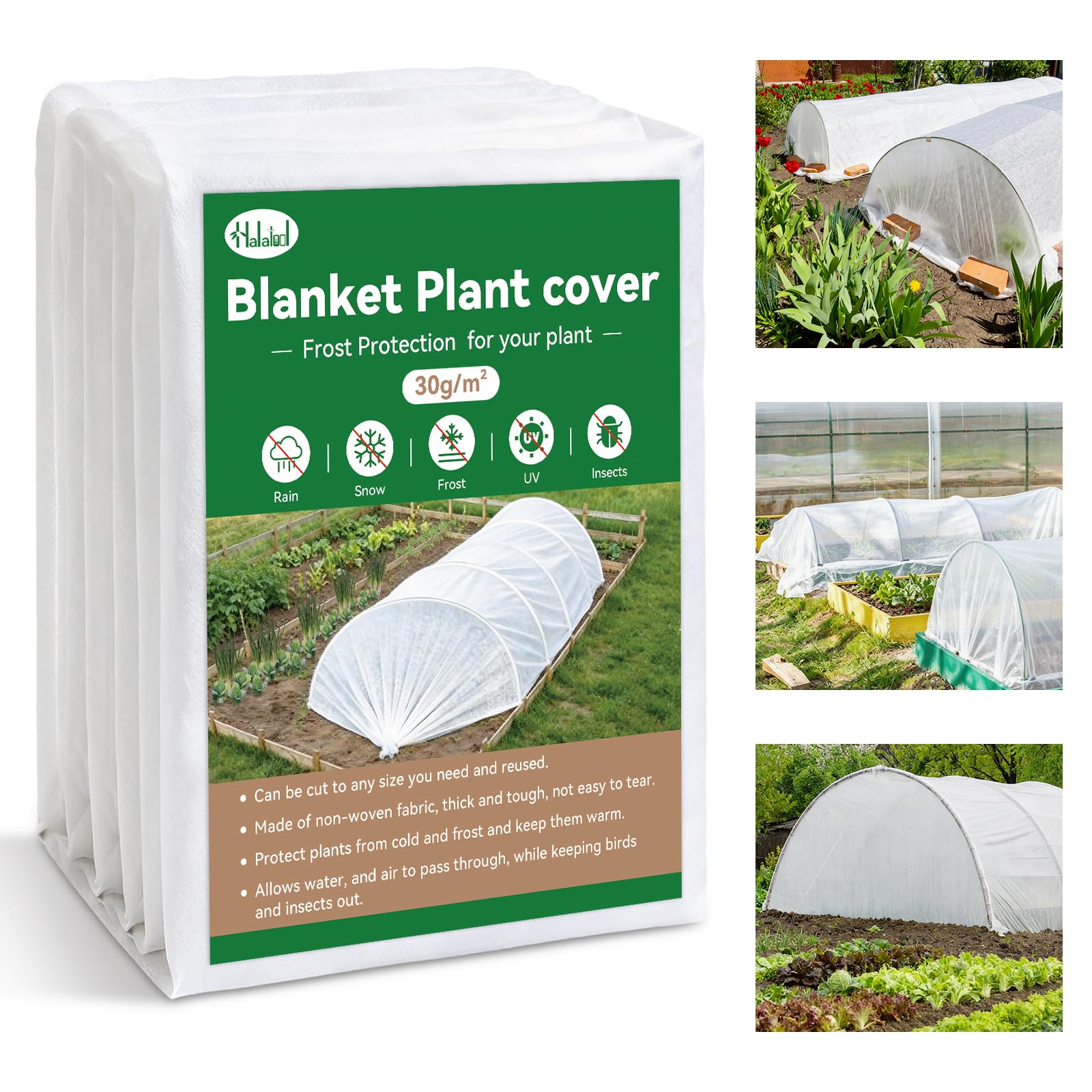 Halatool Garden fleece frost protection for plant 2m x 10m (30 gsm)
